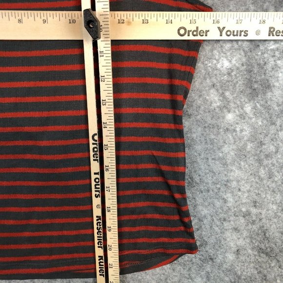 Articles of Society Tank Top S Red Gray Striped Square Neck Ribbed Knit Casual - Picture 7 of 12